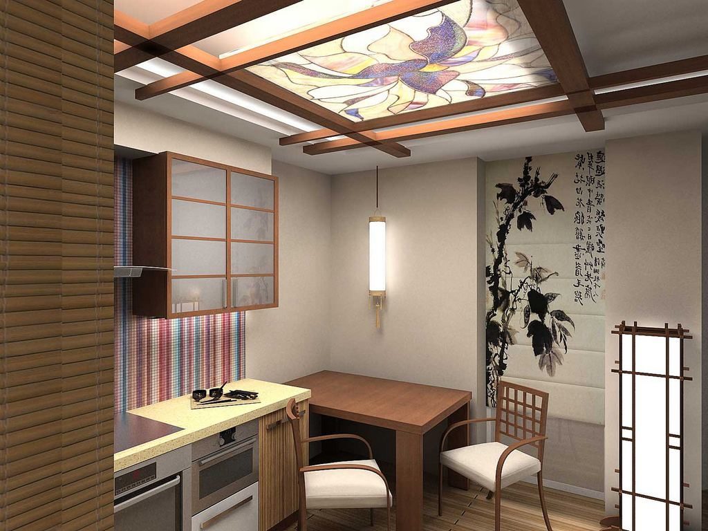 Потолок в традиционном японском стиле
